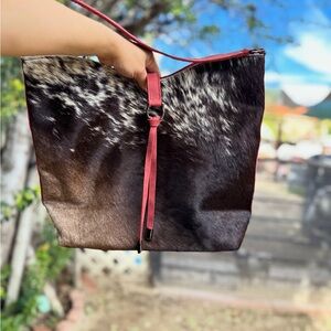 Stylish Red Cowhide Women's Bag